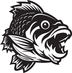 Aquatic Aura Exotic Fish Logo Design Oceanic Opulence Black Tropical Fish Graphics