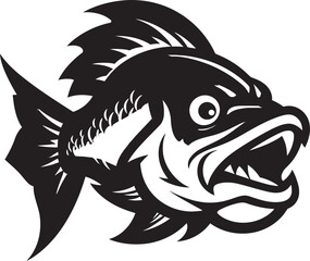 Underwater Majesty Black Fish Logo Icon Reef Rhythms Tropical Fish Vector Graphics
