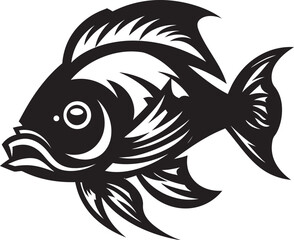 Oceanic Elegance Black Iconic Fish Design Tropical Harmony Vector Fish Logo