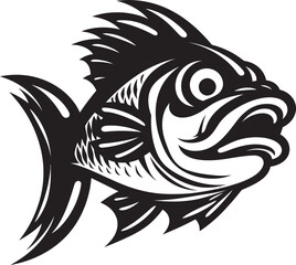 Reef Rhythms Tropical Fish Vector Graphics Oceanic Elegance Black Iconic Fish Design