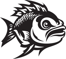 Tropical Spectrum Iconic Fish Design Underwater Majesty Black Fish Logo Icon