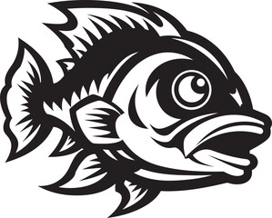 Shadow Strike Black Mascot Logo Design Phantom Predator Fearful Fish Icon Vector