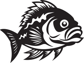 Vector Vortex Feared Fish Logo Icon Dark Depths Black Mascot Design Graphics