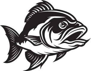 Nightmare Navigator Feared Fish Design Icon Terror Tide Black Fish Logo Graphics