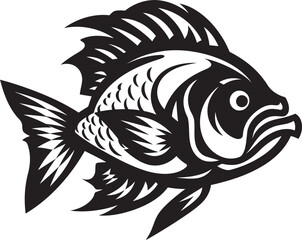 Chaos Chaser Feared Fish Icon Vector Vector Venom Black Iconic Mascot Icon