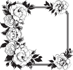 Silhouette Serenity Black Floral Border Enchanted Roses Vector Rose Icon