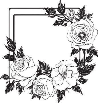 Silhouette Serenity Black Rose Frame Enchanted Roses Vector Black Rose Icon