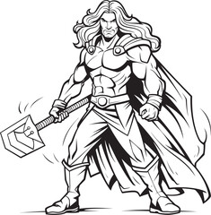 Savage Savior Vector Axe Design Blade Guardian Long Haired Logo Icon