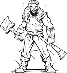 Defenders Deliberation Iconic Logo Graphics Warriors Wrath Vector Long Haired Hero