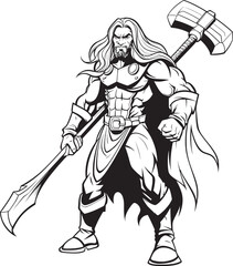 Warriors Will Black Iconic Axe Savage Savior Vector Axe Design