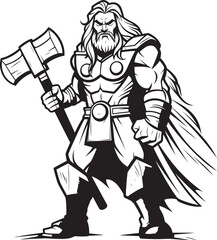 Eternal Vigilance Vector Axe with Hero Savage Sentinel Long Haired Logo Icon