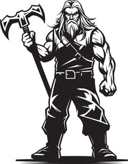 Axe Allegiance Black Axe Warrior Defenders Devotion Iconic Heroic Vector