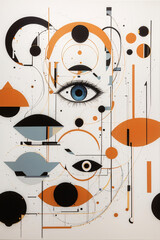 Abstract Fusion: An artistic canvas that explores organic and geometric shapes through the simplicity of the eye.