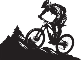 Naklejka premium Peak Plunge Black Bike Graphics Gravity Glide Downhill Logo Design