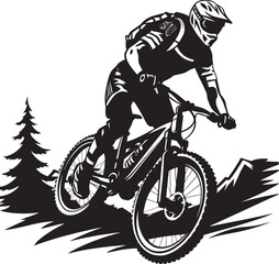 Trail Titan Black Bike Emblem Slope Surge Iconic Mountain Biker Graphics