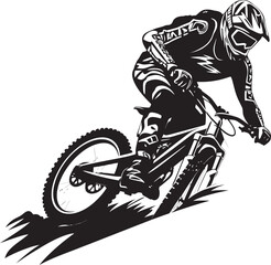 Brave Descent Black Downhill Logo Speed Demon Iconic Biker Icon