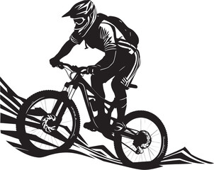 Vertigo Venture Downhill Logo Design Trail Titan Iconic Downhill Emblem