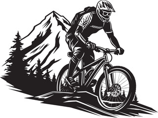 Extreme Expedition Black Bike Icon Vertigo Venture Downhill Logo Design