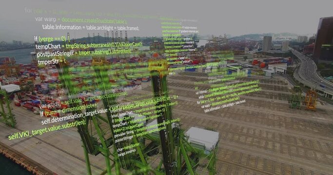Animation of data processing over container port
