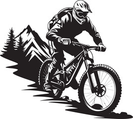 Vertigo Venture Vector Mountain Biker Slope Surge Black Downhill Icon