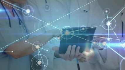 Animation of network of connections over diverse doctors using tablet