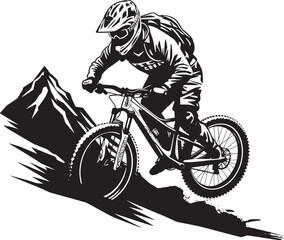 Vertigo Venture Black Emblem Graphics Rush Rider Iconic Downhill Biking Emblem
