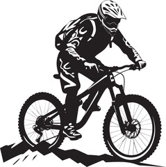 Mountain Maverick Black Mountain Biker Design Steep Slope Surge Iconic Emblem Graphics
