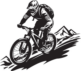 Fototapeta na wymiar Edge Expedition Black Downhill Biking Emblem Summit Sprinter Iconic Bike Emblem