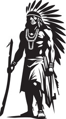 Tribal Majesty Native American Chief Emblem Spirit of the Elders Iconic Chief Design