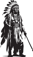 Eagles Gaze Black Chief Emblem Spiritual Vision Iconic Chief Icon