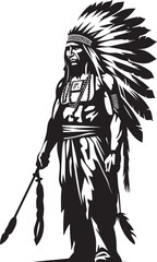Spirit of the Elders Black Chief Vector Dreams of the Ancestors Iconic Chief Design