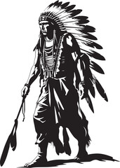 Brave Heart Chief Vector Design Heritage Guardian Black Chief Graphics