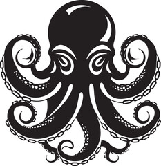 Cerulean Cephalopod Octopus Logo Design Inkwell Infusion Vector Icon Emblem