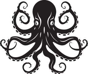 Inkwell Insight Iconic Octopus Design Aquatic Allegiance Vector Logo Icon