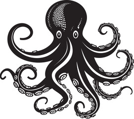 Submerged Sovereignty Vector Octopus Icon Deep Dive Dynasty Black Logo Vector