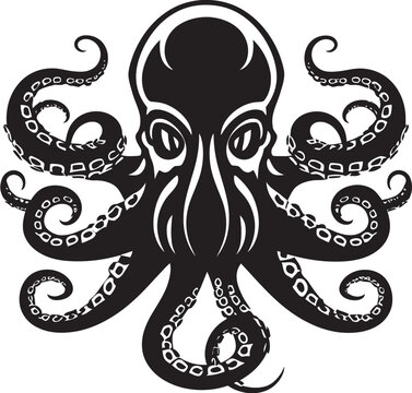 Deep Sea Dominion Octopus Emblem Graphics Abyssal Authority Vector Logo Emblem