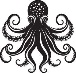 Ink Infusion Black Octopus Logo Deep Dive Dynasty Vector Logo Icon