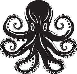 Ink Infusion Octopus Icon Design Deep Dive Dynasty Vector Octopus Emblem