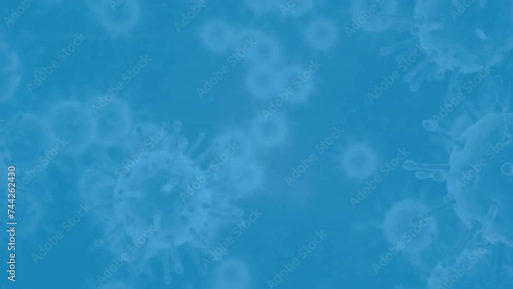 Poster animation of covid 19 virus cell and data processing