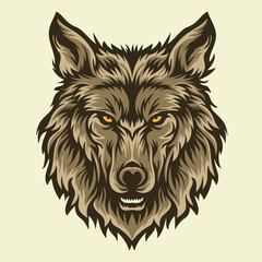 Wolf head design template