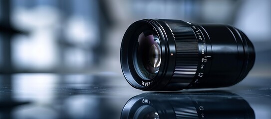 Product Photography, Close-up of a DSLR camera lens - obrazy, fototapety, plakaty