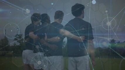 Animation of network of connections over diverse rugby players - Powered by Adobe
