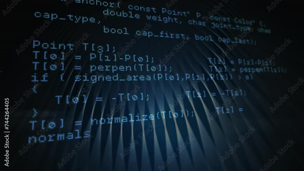 Aufkleber animation of digital data processing over dark background