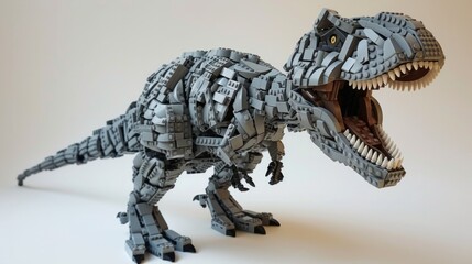 tyrannosaurus rex made of legos generative ai - obrazy, fototapety, plakaty