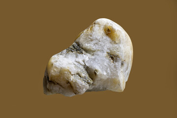 Quartz stone with pyrite inclusions.