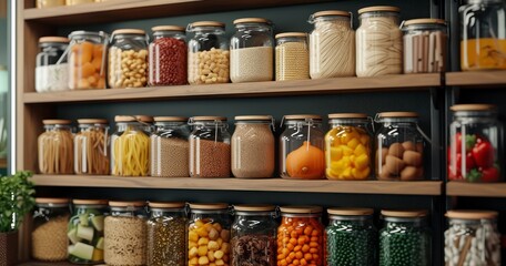 The Seamless Organization of Pantry Items for Optimal Accessibility - obrazy, fototapety, plakaty