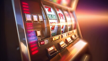 Close Up of Slot Machine With Blurry Background Generative AI