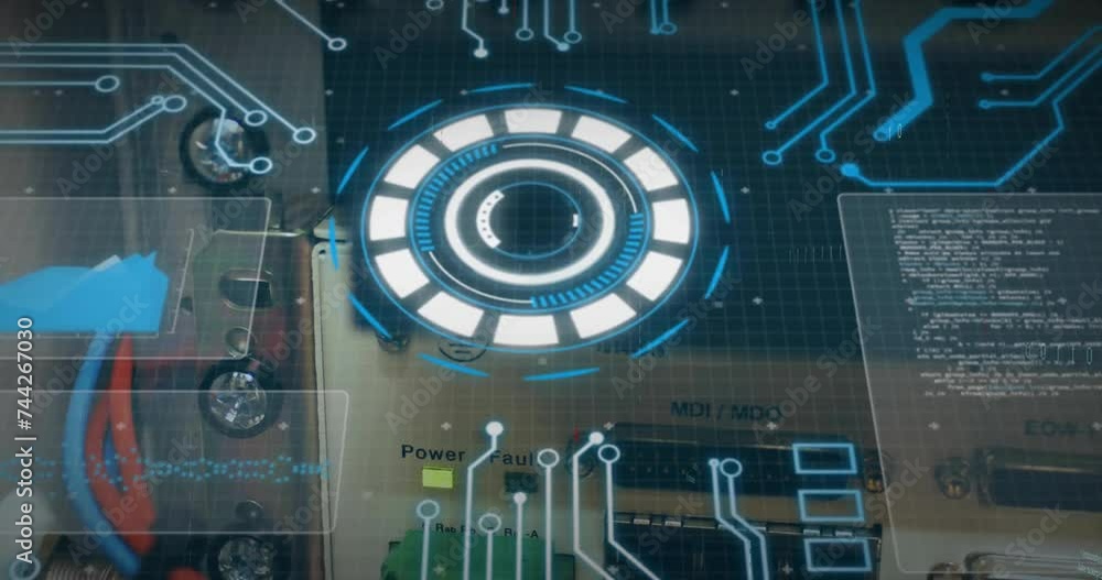 Poster animation of digital data processing over computer servers