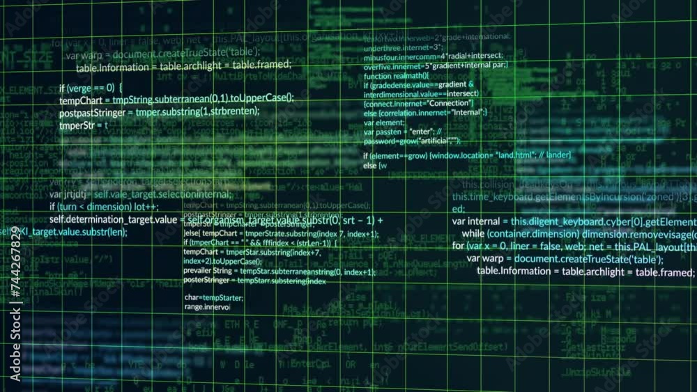 Poster animation of digital data processing over grid