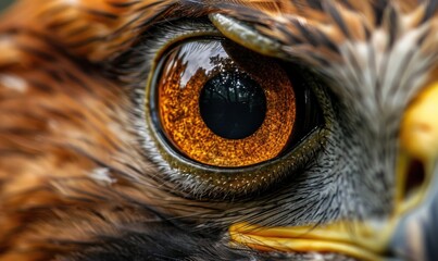 Close up of the eye of a golden eagle 